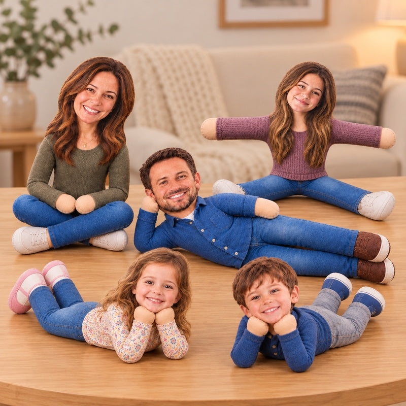 Custom Photo Bestie Gifts for Sisters, Coworkers And Family - Personalized Toy Poseable Plush Doll