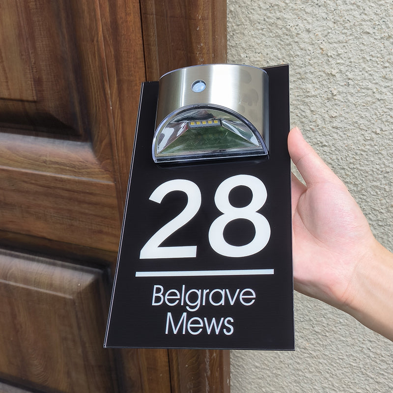 Personalized LED Solar House Number Sign