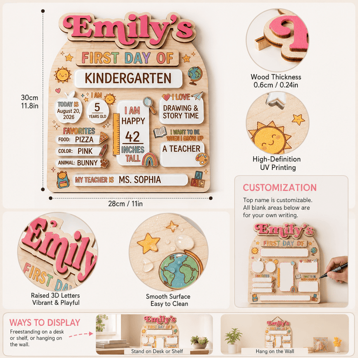 Reusable Personalized First & Last Day of School Board - Canvasgiftco