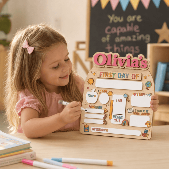 Reusable Personalized First & Last Day of School Board - Canvasgiftco