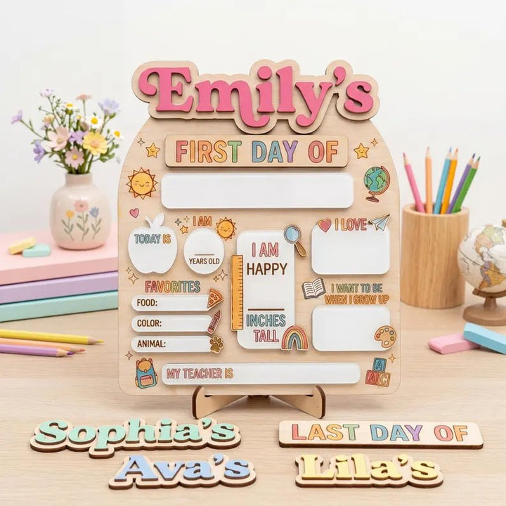 Reusable Personalized First & Last Day of School Board - Canvasgiftco