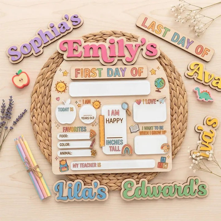 Reusable Personalized First & Last Day of School Board - Canvasgiftco