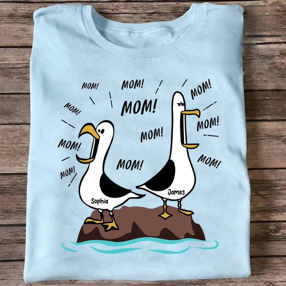 Seagull Mom Mom Mom - Personalized Shirt - Funny Mother's Day Gift For Mom - Canvasgiftco