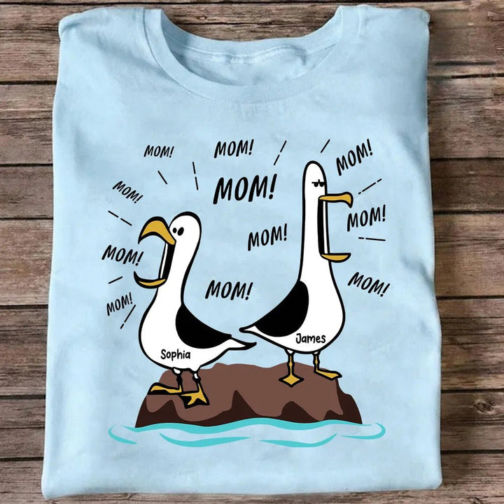 Seagull Mom Mom Mom - Personalized Shirt - Funny Mother's Day Gift For Mom - Canvasgiftco