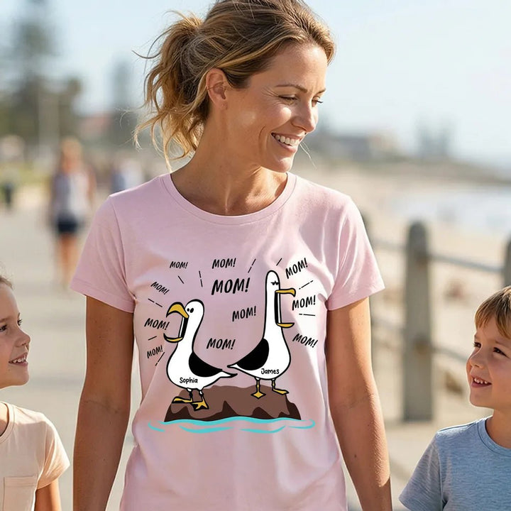 Seagull Mom Mom Mom - Personalized Shirt - Funny Mother's Day Gift For Mom - Canvasgiftco