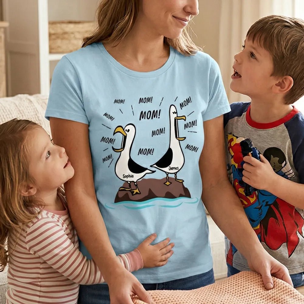 Seagull Mom Mom Mom - Personalized Shirt - Funny Mother's Day Gift For Mom - Canvasgiftco