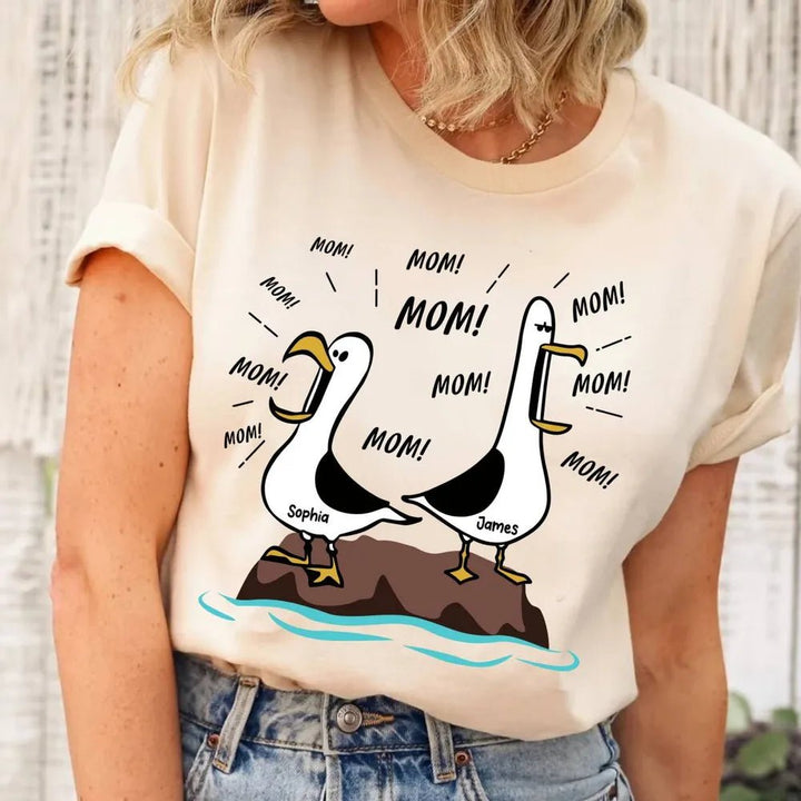 Seagull Mom Mom Mom - Personalized Shirt - Funny Mother's Day Gift For Mom - Canvasgiftco