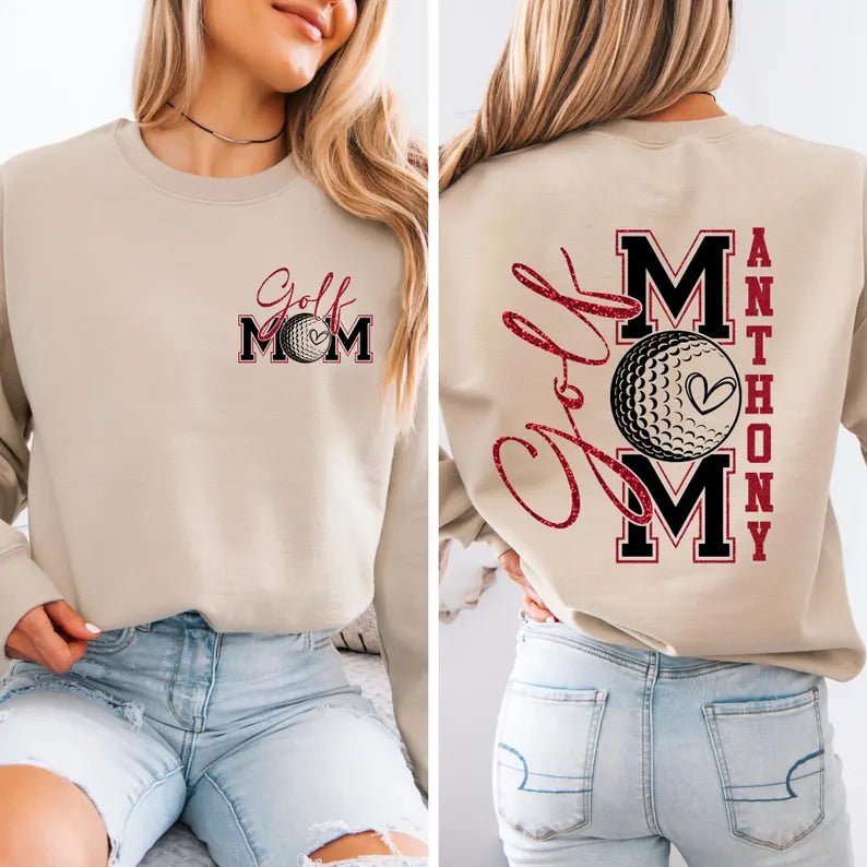 "Shiny Mom" Golf Pattern Hoodie – Personalized Sporty Comfort for Stylish Moms - Canvasgiftco
