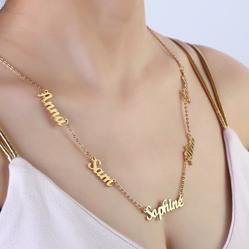 Stainless Steel Multi-Name Necklace - Canvasgiftco