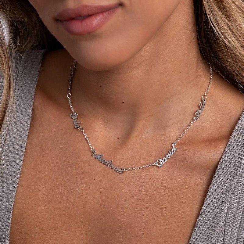 Stainless Steel Multi - Name Necklace - Canvasgiftco
