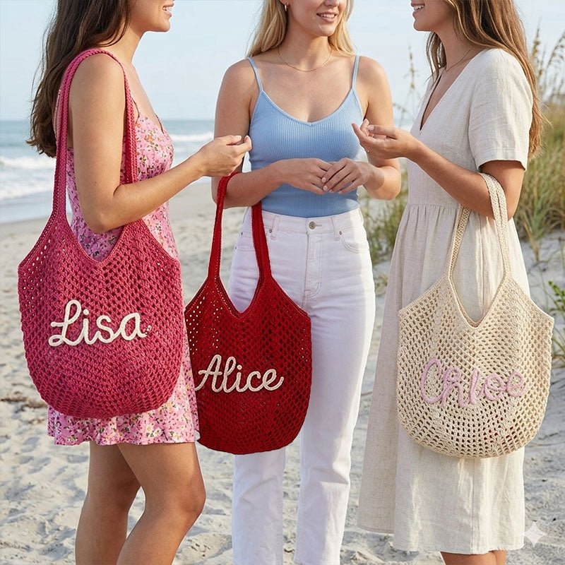 "Sun & Sand" Personalized Beach Tote Bag - Canvasgiftco