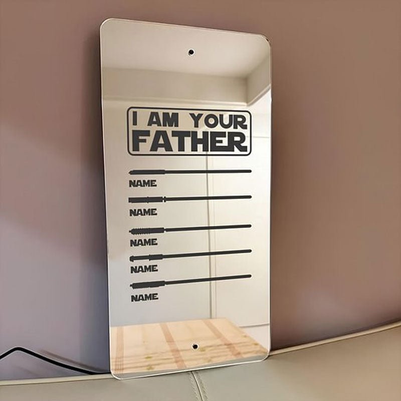 Super Dad's Lightsaber Custom Mirror Light 👊 - Canvasgiftco