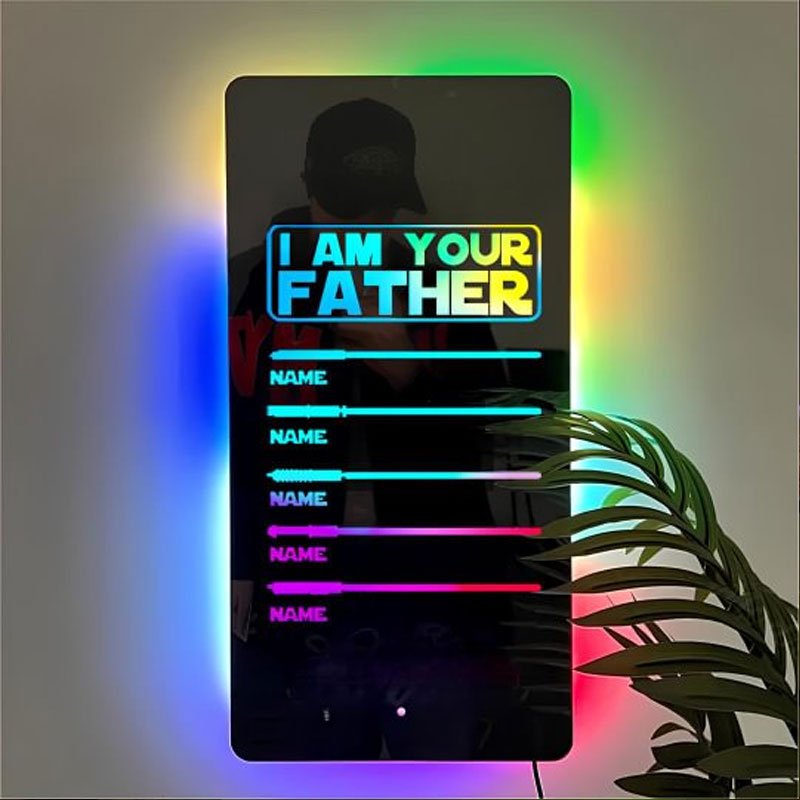 Super Dad's Lightsaber Custom Mirror Light 👊 - Canvasgiftco