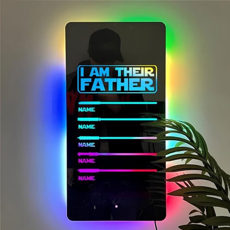 Super Dad's Lightsaber Custom Mirror Light 👊 - Canvasgiftco