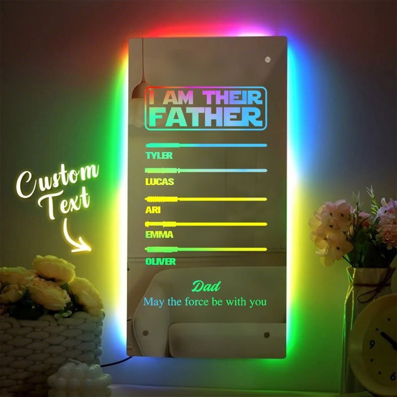 Super Dad's Lightsaber Custom Mirror Light 👊 - Canvasgiftco