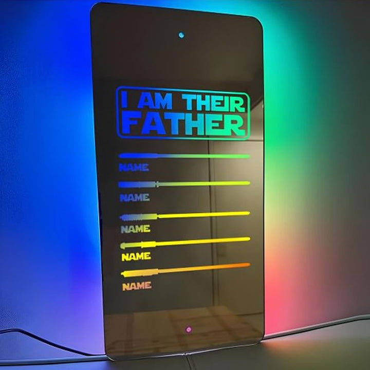 Super Dad's Lightsaber Custom Mirror Light 👊 - Canvasgiftco