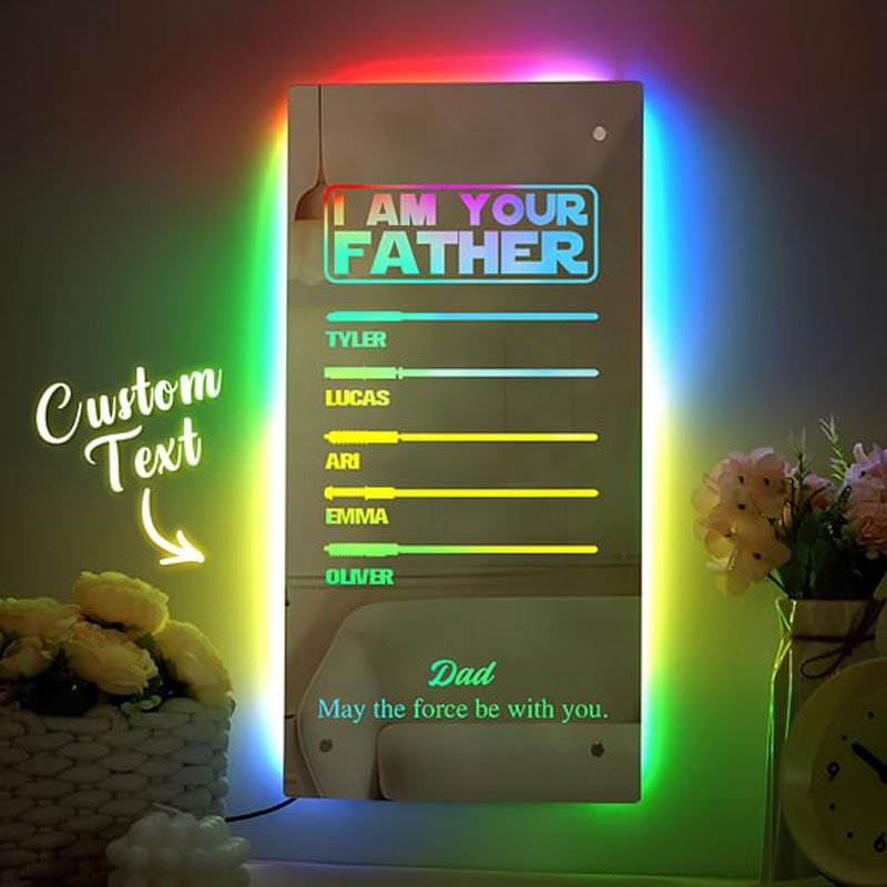 Super Dad's Lightsaber Custom Mirror Light 👊 - Canvasgiftco