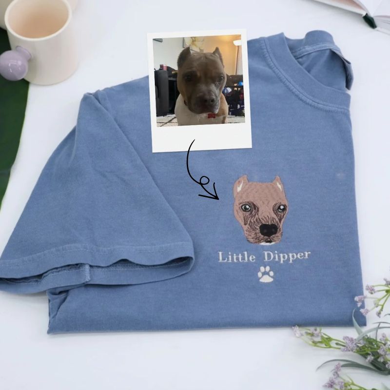 Personalized Pet Portrait Embroidered Sweatshirt
