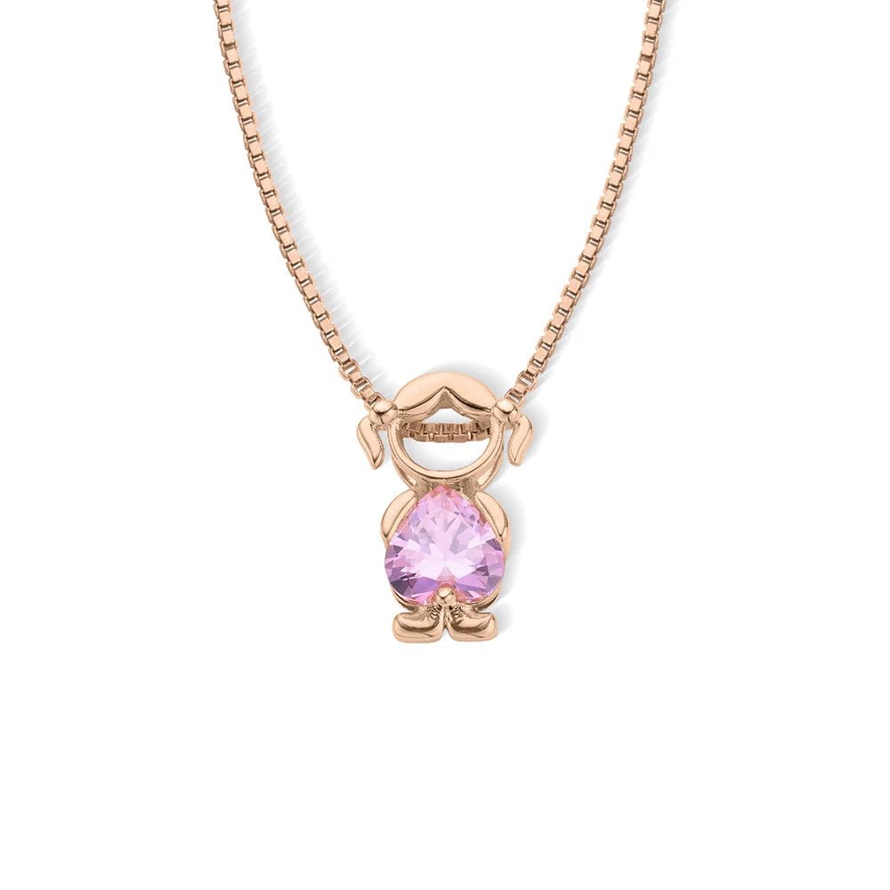 Vintage 80s Boy & Girl Charm Sterling Silver Pendant Necklace - Mother's Day Birthday Gift - Canvasgiftco