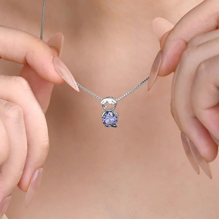 Vintage 80s Boy & Girl Charm Sterling Silver Pendant Necklace - Mother's Day Birthday Gift - Canvasgiftco