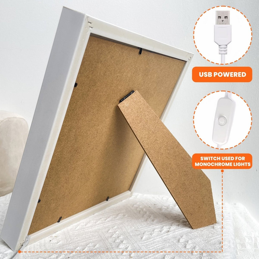 We Love You Mom - Personalized Flower Shadow Box With LED Light - Canvasgiftco