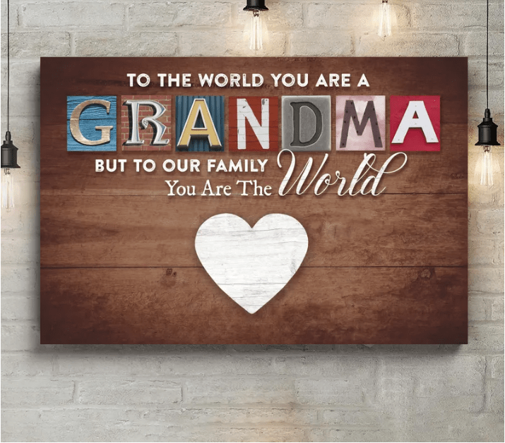 You Are The World Custom Names Canvas For Mom - Canvasgiftco
