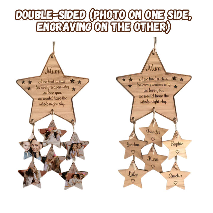 Wooden Lettering Star Pendant