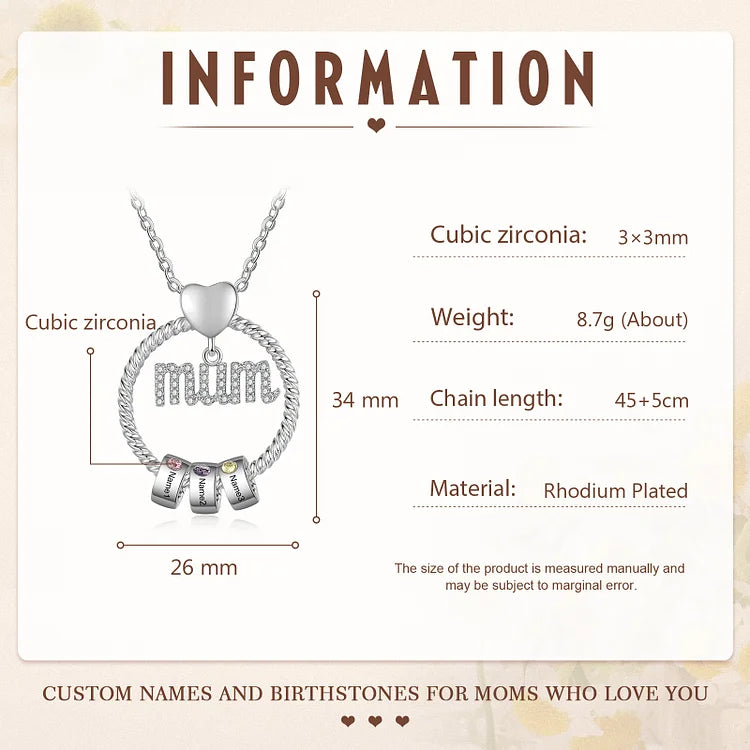 Custom Birthstone Necklace for Mom