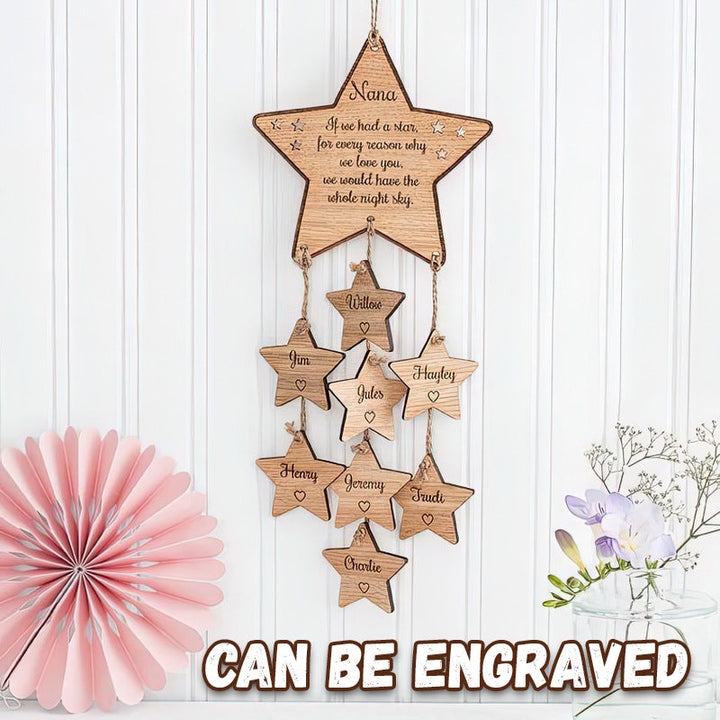 Wooden Lettering Star Pendant