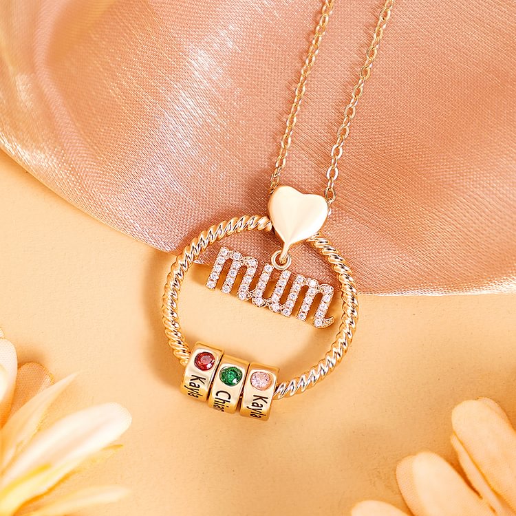 Custom Birthstone Necklace for Mom