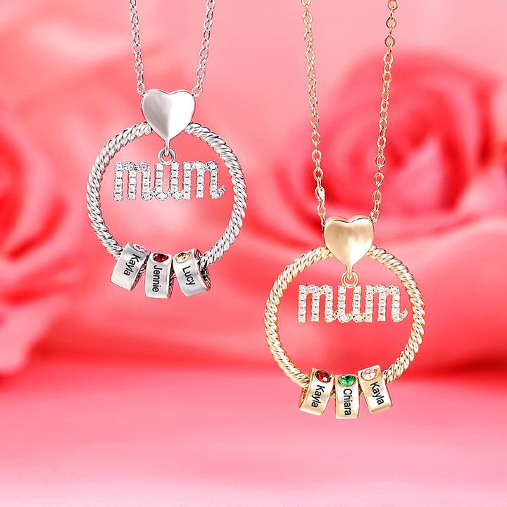 Custom Birthstone Necklace for Mom