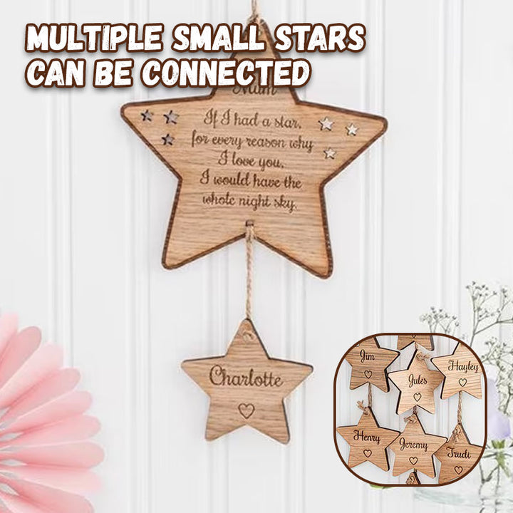 Wooden Lettering Star Pendant