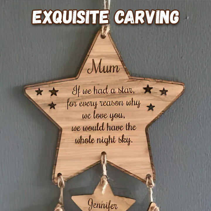 Wooden Lettering Star Pendant