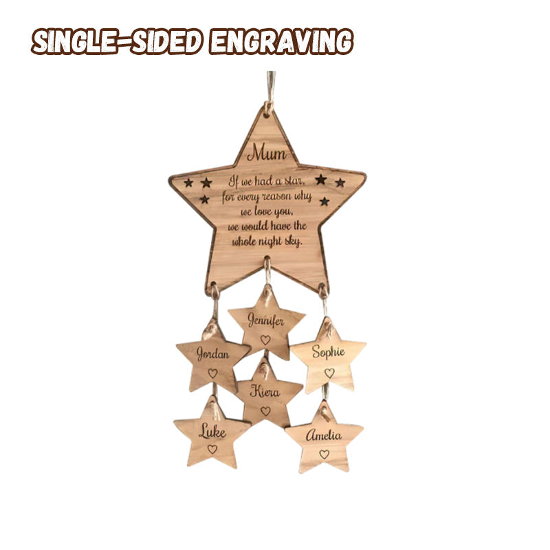 Wooden Lettering Star Pendant