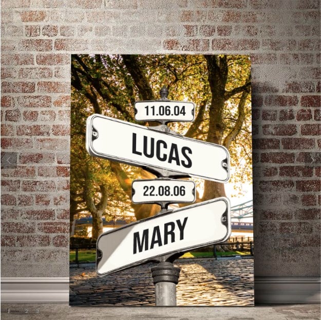 Personalized Canvas Wall Art "Date of birth of children" Summer