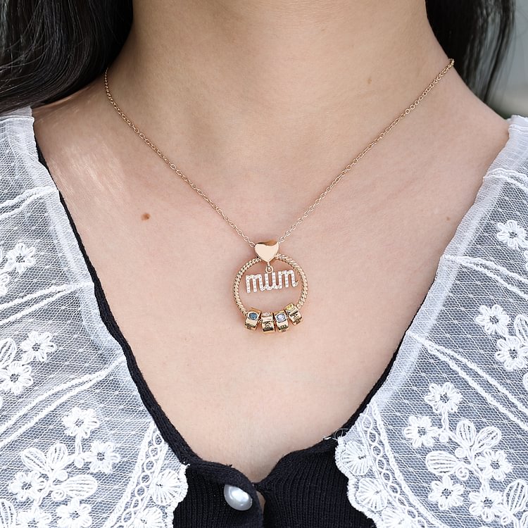 Custom Birthstone Necklace for Mom - Canvasgiftco