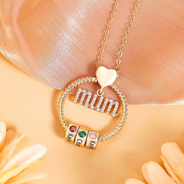 Custom Birthstone Necklace for Mom - Canvasgiftco