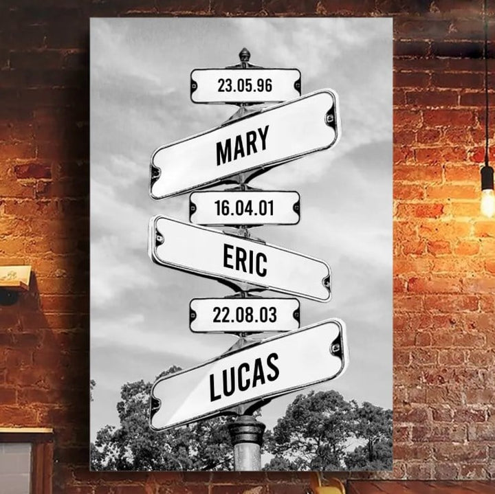 Personalized Canvas Wall Art"Date of birth of children" - Where Love Never Ends - Canvasgiftco