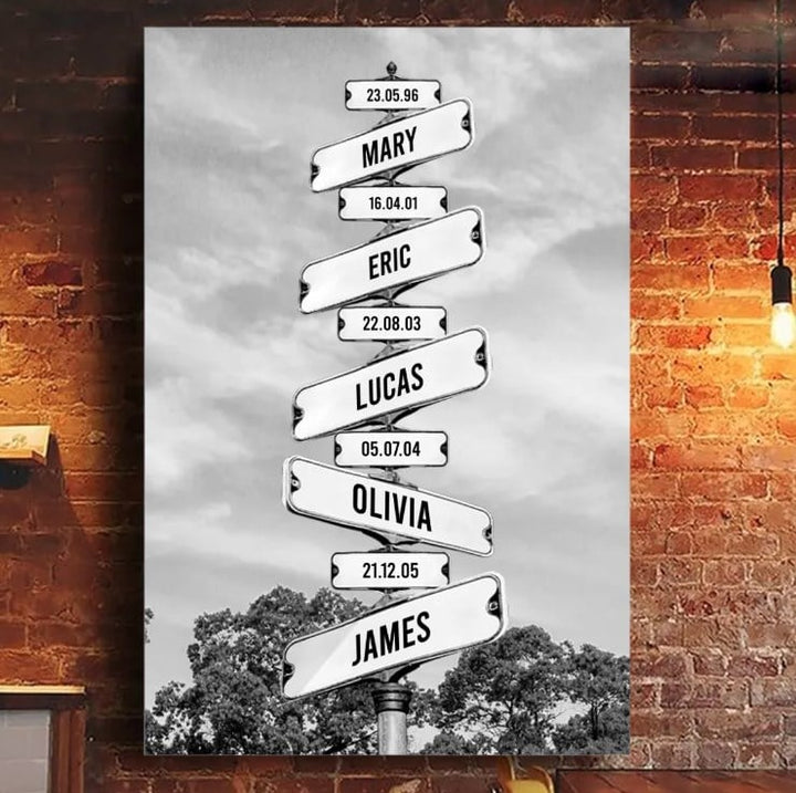 Personalized Canvas Wall Art"Date of birth of children" - Where Love Never Ends - Canvasgiftco