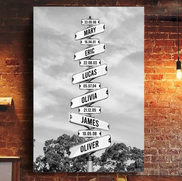 Personalized Canvas Wall Art"Date of birth of children" - Where Love Never Ends - Canvasgiftco