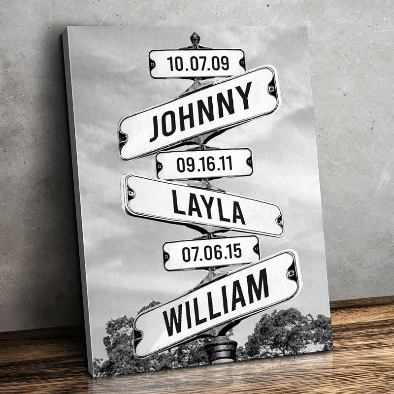 Personalized Canvas Wall Art"Date of birth of children" - Where Love Never Ends - Canvasgiftco