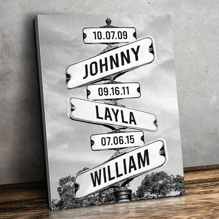 Personalized Canvas Wall Art"Date of birth of children" - Where Love Never Ends - Canvasgiftco