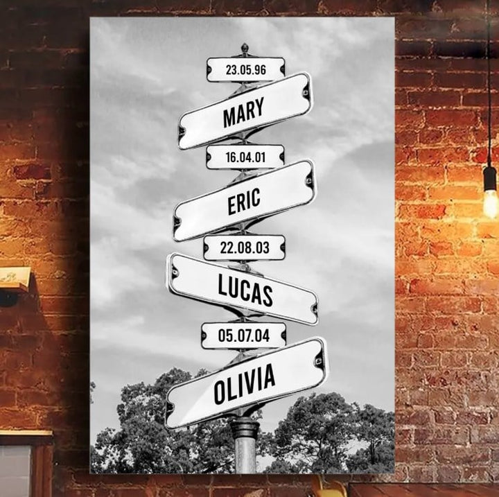 Personalized Canvas Wall Art"Date of birth of children" - Where Love Never Ends - Canvasgiftco