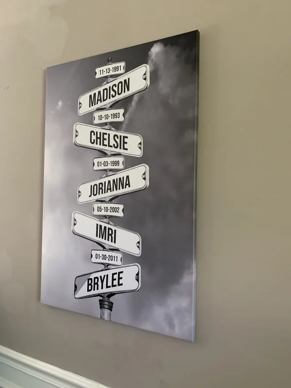 Personalized Canvas Wall Art"Date of birth of children" - Winter - Canvasgiftco