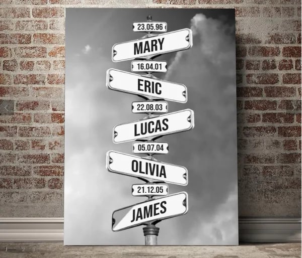 Personalized Canvas Wall Art"Date of birth of children" - Winter - Canvasgiftco